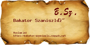 Bakator Szaniszló névjegykártya